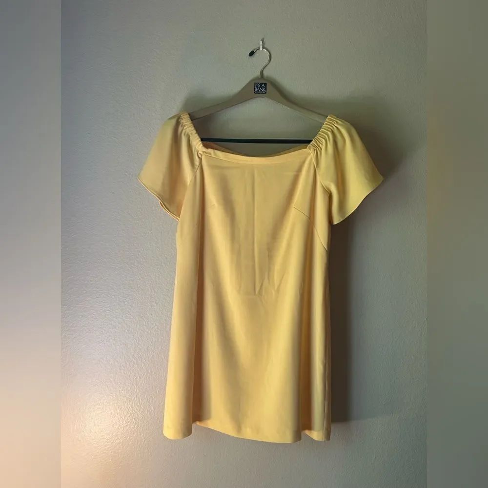 White House Black Market Butter Yellow Off Shoulder Dress - Size 8 - NWOT